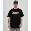 Erkek Kısa Kol Yazlık Tişört Bisiklet Yaka Baskılı Oversize T-Shirt - Siyah