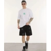Erkek Kısa Kol Yazlık Tişört Bisiklet Yaka Baskılı Oversize T-Shirt - Beyaz
