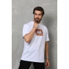Erkek Baskılı T-Shirt Kısa Kol Bisiklet Yaka Regular Fit Rahat Kalıp Tişört -  Beyaz