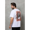Erkek Baskılı T-Shirt Kısa Kol Bisiklet Yaka Regular Fit Rahat Kalıp Tişört -  Beyaz