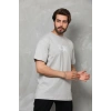 Erkek Kısa Kol Yazlık Tişört Bisiklet Yaka Baskılı Oversize T-Shirt - Gri