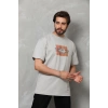 Erkek Baskılı T-Shirt Kısa Kol Bisiklet Yaka Regular Fit Rahat Kalıp Tişört -  Gri