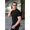 Erkek Bisiklet Yaka Petek Dokulu Kısa Kollu Triko Tişört