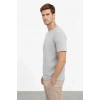 Erkek Bisiklet Yaka Tişört Regular Kalıp Basic Pamuklu Günlük Kullanım T-shirt - Gri