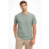 Erkek Bisiklet Yaka Yazlık Kısa kol Düz Tişört Regular Kalıp T-shirt - Mint Yeşili