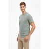 Erkek Bisiklet Yaka Tişört Regular Kalıp Basic Pamuklu Günlük Kullanım T-shirt - Mint Yeşili