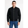 Erkek Bomber Mont Ceket – Fermuarlı, Kapitone İçi Astarlı, Su İtici Kumaş, Regular Fit, Uzun Kollu, Yandan Cepli, Bahar & Kış Rahat Günlük Stil - Siyah