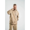 ERKEK 3 iplik Pamuklu Oversize Kapüşonlu Yıkamalı Hoodie SweatShirt - Bej