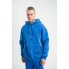 ERKEK 3 İplik Pamuklu Oversize Kapüşonlu Yıkamalı Hoodie SweatShirt - Mavi