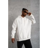 Erkek Düz Kapüşonlu Sweat - Beyaz
