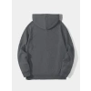 Erkek Düz Kapüşonlu Sweat - Füme