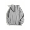 Erkek 3 İplik Pamuklu Kapüşonlu Kanguru Cepli Sweatshirt Hoodie - Boyalı Gri