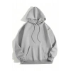 Erkek 3 İplik Pamuklu Kapüşonlu Kanguru Cepli Sweatshirt Hoodie - Boyalı Gri