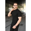 Erkek Fitilli Bisiklet Yaka Kısa Kollu Tişört