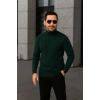 Erkek Fitilli Triko Kazak 3lÜ Set Gri Haki Siyah Regular Balıkcı Yaka Tam Boğazlı Triko Seti Modeli Kazak