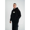 ERKEK 3 İplik Pamuklu Kapüşonlu Patchli Nakışlı Hoodie SweatShirt - Siyah