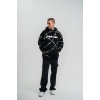 ERKEK Kapüşonlu Varak ve Pano Baskılı Hoodie  SweatShirt- Siyah