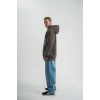 Erkek Nakışlı Kapüşonlu Oversize 3 İplik Pamuklu SweatShirt Hoodie - Füme