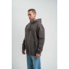Erkek Nakış İşlemeli Kapşonlu Antrasit Sweatshirt Üç İplik Double Oversize- Füme