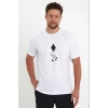 Erkek Nihilist Penguen Temalı Oversize Bisiklet Yaka Tişört - Beyaz