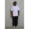 Erkek Düz Yazlık Kısa Kol Tişört Bisiklet Yaka Oversize T-Shirt - Beyaz