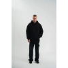 Erkek 3 İplik Pamuklu Oversize Kapüşonlu Nakışlı Hoodie SweatShirt - Siyah