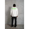 Erkek Oversize Sweatshirt – Beyaz Renk | Ön ve Sırt Baskılı, Üç İplik İçi Pamuklu Kumaş, Rahat Kalıp, Ribanalı Kışlık Sweat | Winagain Polizei Serisi - Beyaz