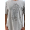 ERKEK Tişört TAŞ Detaylı Bisiklet Yaka  Kısa kol T-Shirt - Gri