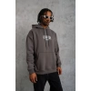 Erkek Paradise Baskılı Kapüşonlu Sweat - Gri