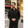 Erkek Rahat Kalıp Pamuklu Müslin Kumaş Gömlek