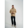 Erkek Baskılı Kapüşonlu Oversize 3 İplik Pamuklu SweatShirt Hoodie - Füme