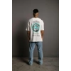 Erkek Kısa Kol Yazlık Tişört Bisiklet Yaka Baskılı Oversize T-Shirt - Beyaz