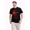 Erkek TÜRKİYE Ay Yıldız Baskılı Taraftar Forma T-Shirt - Siyah