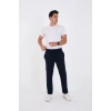 Erkek Üç İplik Basic Eşofman Boru Paça İpli Pantolon - Lacivert
