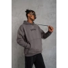 Erkek 3 İplik Pamuklu Kapüşonlu Kanguru Cepli Sweatshirt Hoodie -  Gri