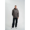 Erkek 3 İplik Kapüşonlu Hoodie Dijital Patchli SweatShirt - Füme