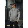 Erkek 3 İplik Penye Kapüşonlu Basic SweatShirt Hoodie - Boyalı Gri
