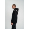 Erkek 3 İplik Pamuklu Kapüşonlu Baskılı Cepli Oversize Sweatshirt Hoodie - Siyah