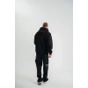 ERKEK 3 iplik Pamuklu Kapüşonlu Yıkamalı Nakışlı Hoodie SweatShirt - Siyah