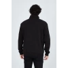 Erkek Yarım Fermuarlı Baskılı Sweat - Siyah