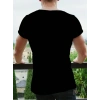 Erkekkısa Kollu Yuvarlak Yaka Desenli Viskon T-shirt