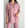 Gömlek Pantolon ikili Takım - Toz Pembe