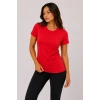 Kadın 3’lü Kısa Kollu Bisiklet Yaka Basic Slim Fit T-Shirt - Kırmızı - Mavi - Turuncu