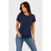 Kadın 3’lü Kısa Kollu Bisiklet Yaka Basic Slim Fit T-Shirt - Mor - Petrol Mavisi - Hardal