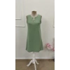 Kadın Askılı V Yakalı Mini çağla Yeşili Elbise