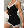 Kadın Askılı V Yakalı Viskon Bluz Ve Short Gecelik Takım