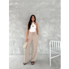 Kadın Ayrobin Oversize Kadın Pantalon - Bej