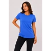 Kadın Basic Bisiklet Yaka Yazlık Slim fit T-Shirt - Mavi & Hardal Sarısı