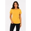 Kadın Basic Bisiklet Yaka Yazlık Slim fit T-Shirt - Mavi & Hardal Sarısı