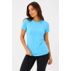 Kadın Basic Tişört Bisiklet Yaka Kısa Kol Günlük Yazlık Slim fit T-Shirt - Turkuaz